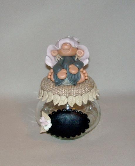 Pots douceur avec p'tit lutin en porcelaine froide