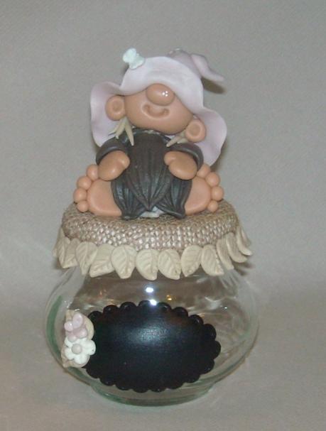 Pots douceur avec p'tit lutin en porcelaine froide