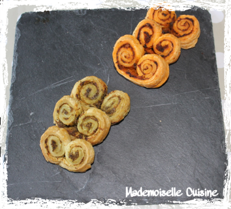 Palmier au pesto rouge et pesto vert