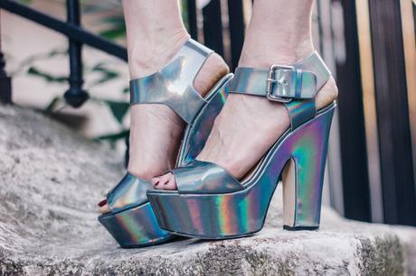 holographic sandals