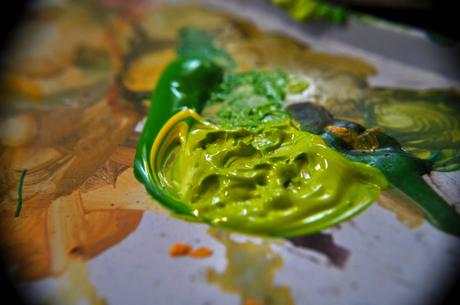 Mélange de Peintures Vertes