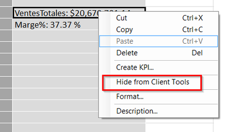 Hide from client tools