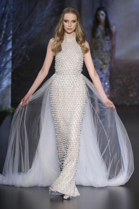 PARIS, FRANCE - JULY 10:  A model walks the runway during the Ralph & Russo show as part of Paris Fashion Week - Haute Couture Fall/Winter 2014-2015 at Pavillon Cambon Capucines on July 10, 2014 in Paris, France.  (Photo by Richard Bord/Getty Images)