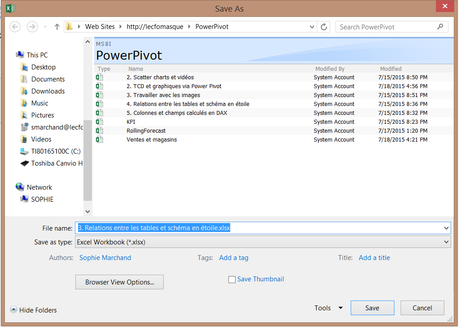 Power Pivot pour Sharepoint