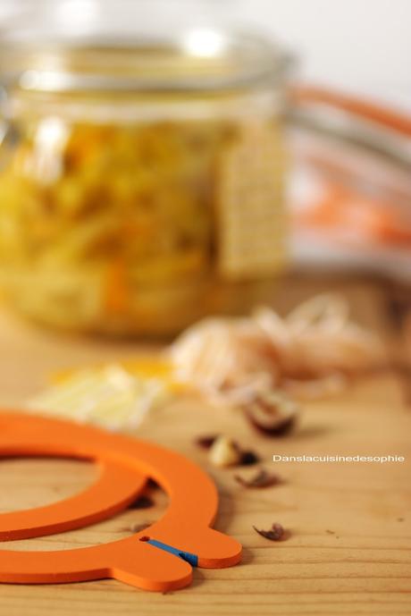 Bocaux de courgettes à l'huile de noisette