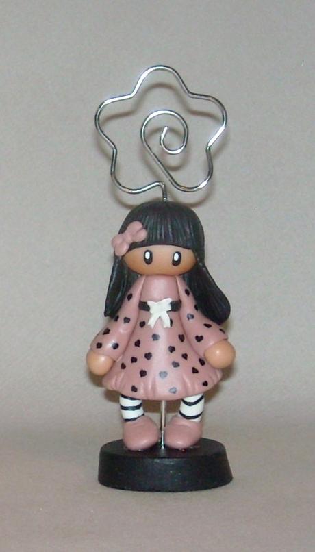 Porte-photo avec fillette en porcelaine froide