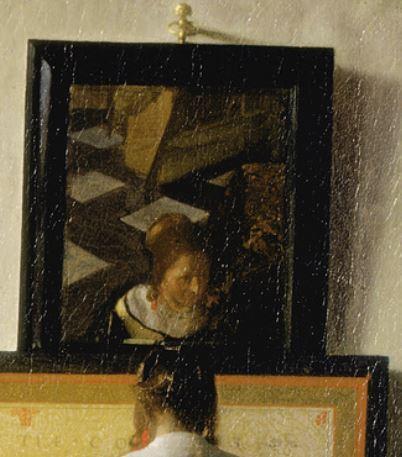 lady_at_the_virginals_with_gentleman_by_johannes_vermeer 1662 miroir