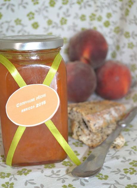 Confiture pêche abricot vanille