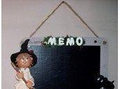 Tableau mémo avec p'tite sorcière chat porcelaine froide