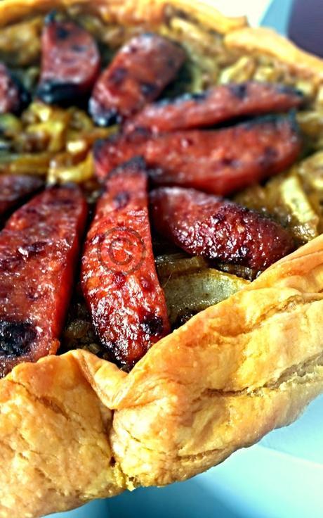 Tarte aux oignons et chorizo