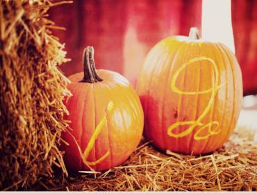Mariage thème automne citrouilles-gravees