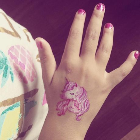 Tatouage temporaire licorne - Fleurus