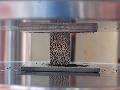 A sample composite metal foam