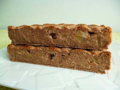 gâteau hyperprotéiné poire coco cacao aux flocons d'avoine (diététique, sans gluten, sans oeuf ni beurre et riche en fibres) P1220879
