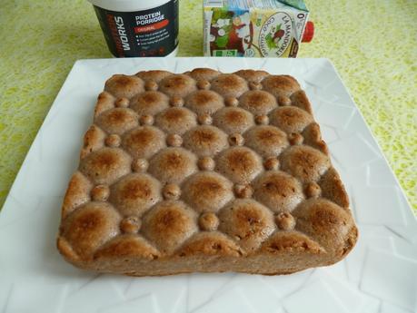 gâteau hyperprotéiné poire coco cacao aux flocons d'avoine (diététique, sans gluten, sans oeuf ni beurre et riche en fibres) P1220866