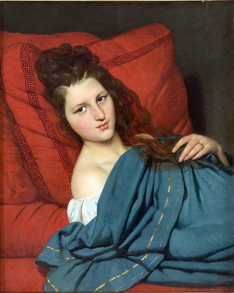 1829 femme couché sur un divan