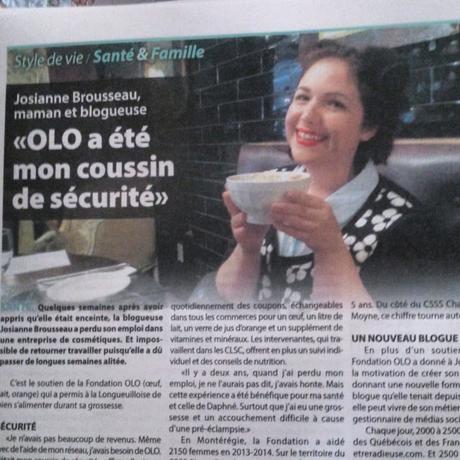 Etre Radieuse dans le Courrier du Sud pour la Fondation OLO!