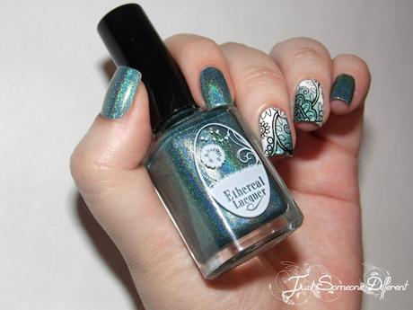 Flowers and teal gradient
