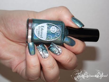 Flowers and teal gradient