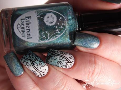 Flowers and teal gradient