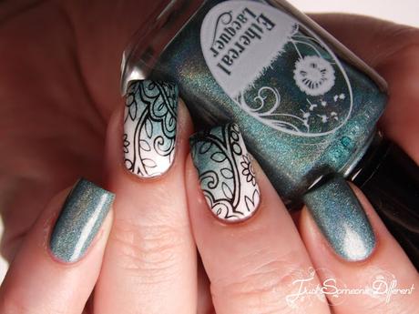 Flowers and teal gradient