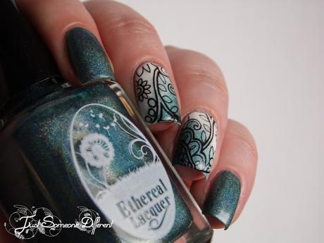 Flowers and teal gradient