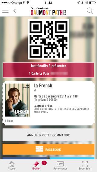 L'App Cinémas Gaumont Pathé sur iPhone corrige le problème de génération Passbook