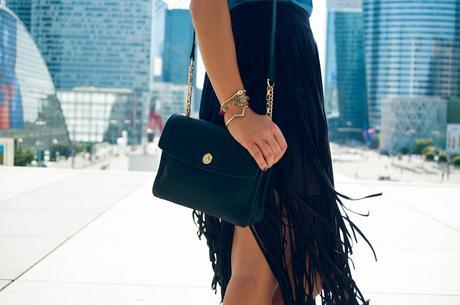 sac en cuir noir parfois nouvelle collection bracelet ethniques multicolor