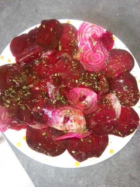 Carpaccio de betteraves rouges
