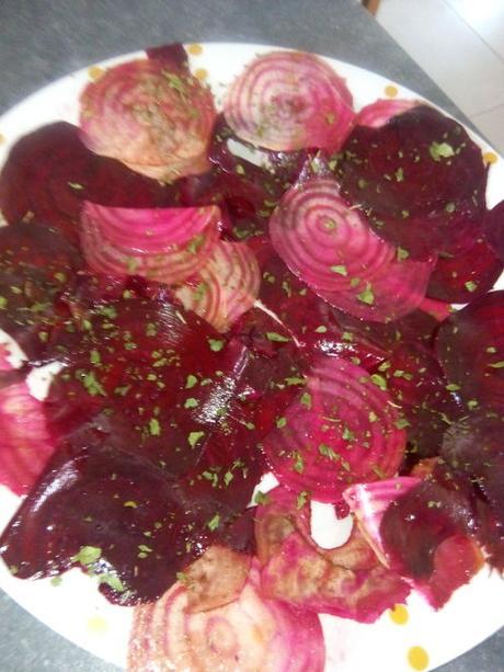 Carpaccio de betteraves rouges