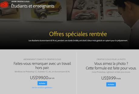 Adobe Creative Cloud et le Back to School étudiants Adobe Creative Cloud et le Back to School étudiants