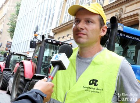Sylvain Frantz, président mosellan de la Coordination rurale, conduisait hier la délégation reçue   au centre des impôts de Metz, rue des Clercs. « On demande une nouvelle exonération du Foncier non bâti, comme l‘an dernier. »  Photo Marc WIRTZ