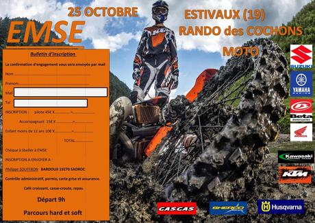 Rando moto des cochons de l'EMSE (19) le 25 octobre 2015