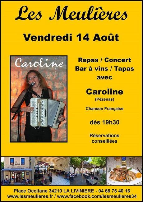 Bar à vins/Tapas et Repas/Concert avec CAROLINE