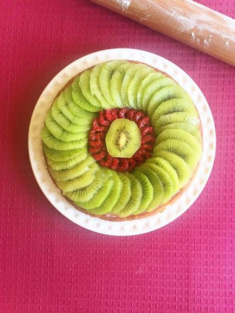 Tarte kiwi-framboise