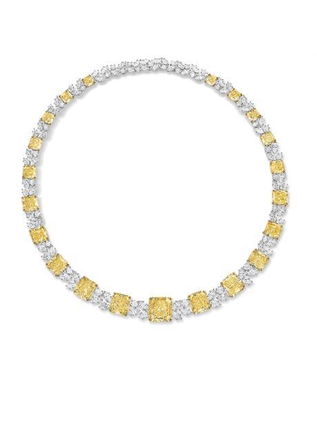 Diamond and Yellow Diamond Necklace