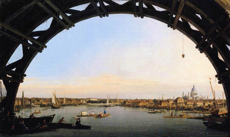 1747 vue de la tamise et de la city à travers une arche de wb