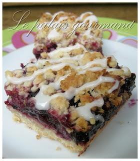 Carrés sablés bleuets citron