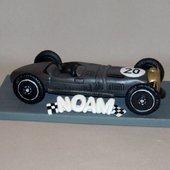 Pot à dragée avec voiture ancienne en porcelaine froide