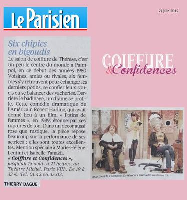 COIFFURES et CONFIDENCES***** au Théâtre MICHEL /FLORIDE**** de Philippe Le Guay avec Jean Rochefort et Sandrine Kiberlain.