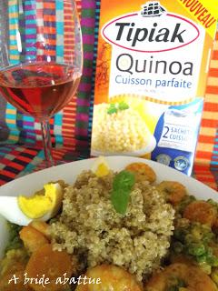 Quinoa au lait de noix de coco et crevettes au curry