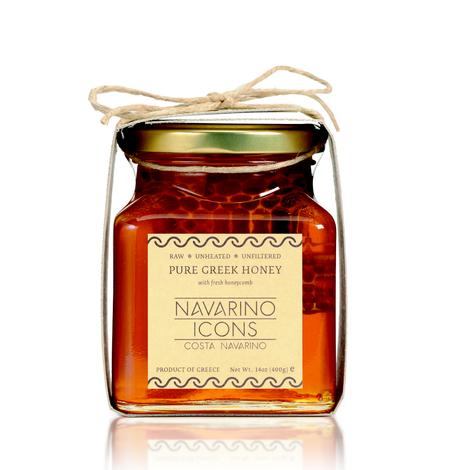 Pure Greek Honey with fresh honeycomb