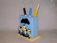 Porte-crayons avec Minions en porcelaine froide