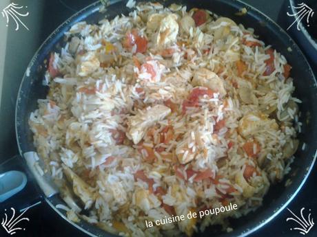 Poulet au riz, tomates et tandoori