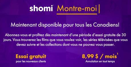 Shomi : Des bandes-annonces, mais aucune offre francophone concrète