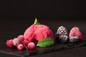 Glace allégée à la framboise