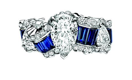 BAGUE GROS GRAIN SAPHIR
JCAD93009
750/1000e or blanc, diamants
et saphirs