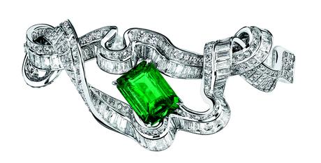 BRACELET NOUÉ ÉMERAUDE
JCAD93032
750/1000e or blanc, diamants
et émeraude