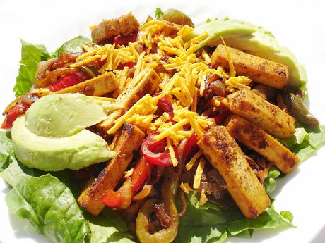 Fajitas au tofu avec tortilla ou en version salade