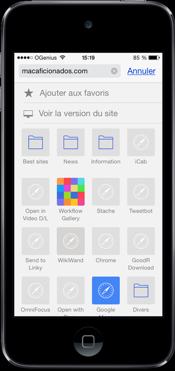 Astuce iOS 9: réorganiser le menu d’actions